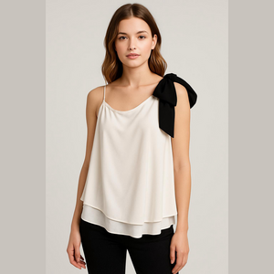 International Concepts one shoulder top with bow sz Lg